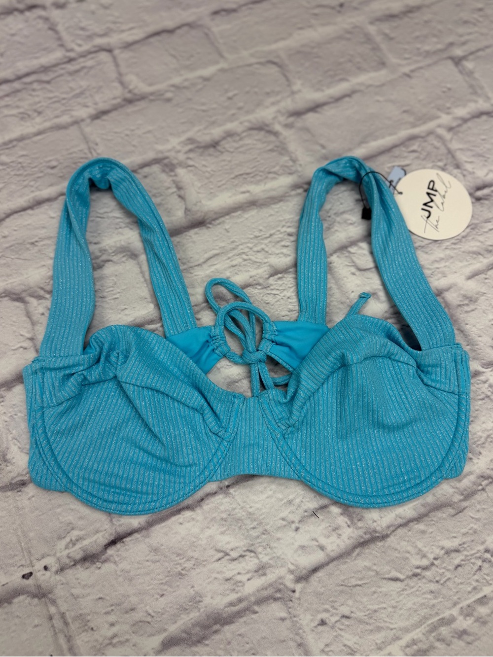 JMP The Label Barcelona Bikini Top in Bluebell Sz L EUC Beach Resort Pool Swim - Picture 6 of 16